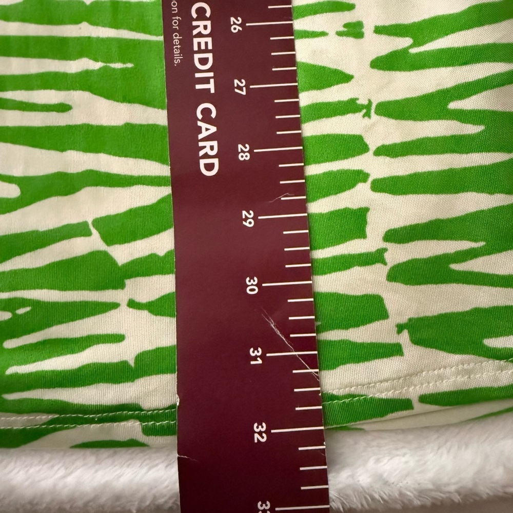 ⭐️3/$20 Trina Turk neon Green White animal print stripe Dress w/tie belt size S - Picture 7 of 7